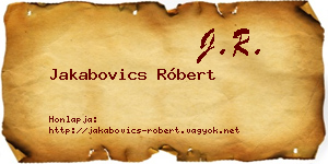 Jakabovics Róbert névjegykártya